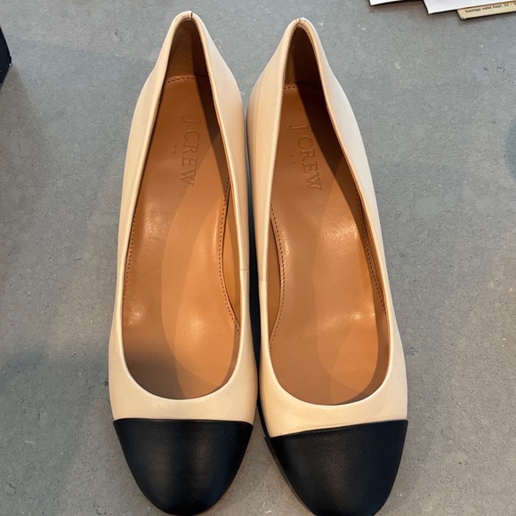 J. Crew Cream and Black Flats - Picture 1 of 7